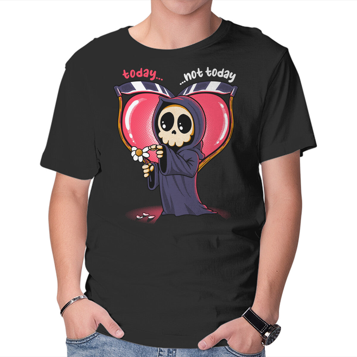 Unisex Crew Neck T-Shirt Today Or Not Today Graphic Short Sleeve Casual Tee S