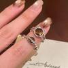 Cosmic Star Malachite Tiger's Eye Ring - High-End Retro Stackable Women's Index Finger Jewelry for Autumn/Winter.