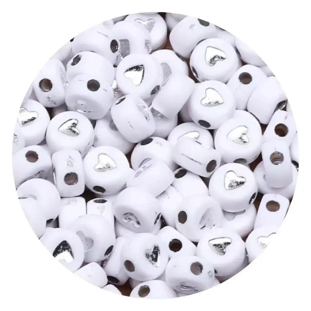 100-500PCS Love Heart Beads Acrylic Colorful Loose Spacer Beads for Jewelry Making DIY Handmade Bracelet Earrings Accessories