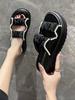 Versatile platform sandals women's summer wear 2025 new fashion fairy style Roman soft-soled beach cool slippers increase height