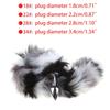 3 Pcs Multi-Size Butt Plug with Faux Fo-x Tail, Plush Ear Hair Clip and Collar for Role Play Costume Prop Drop