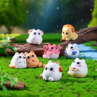 Cute 12 Zodiac Sign Cat Figurines Garden Landscaping Decorations Blind Bags Hanging Accessories and Small Ornaments