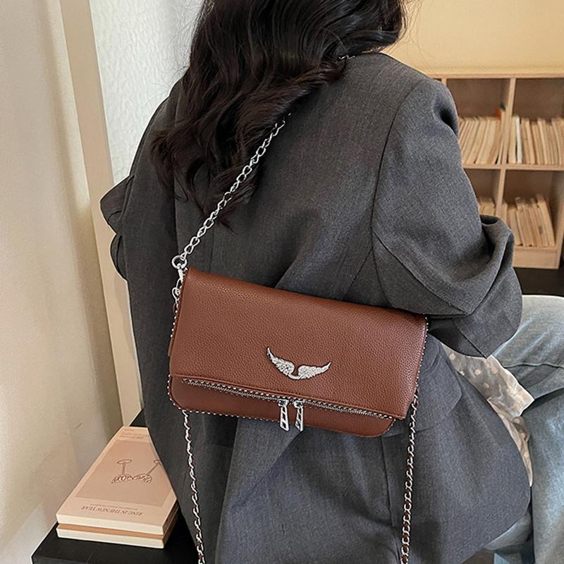 New Luxury Square Bag, Chain Strap Vintage Adjustable Shoulder Crossbody Bag, Minimalist Purse for Daily Use Women Bag