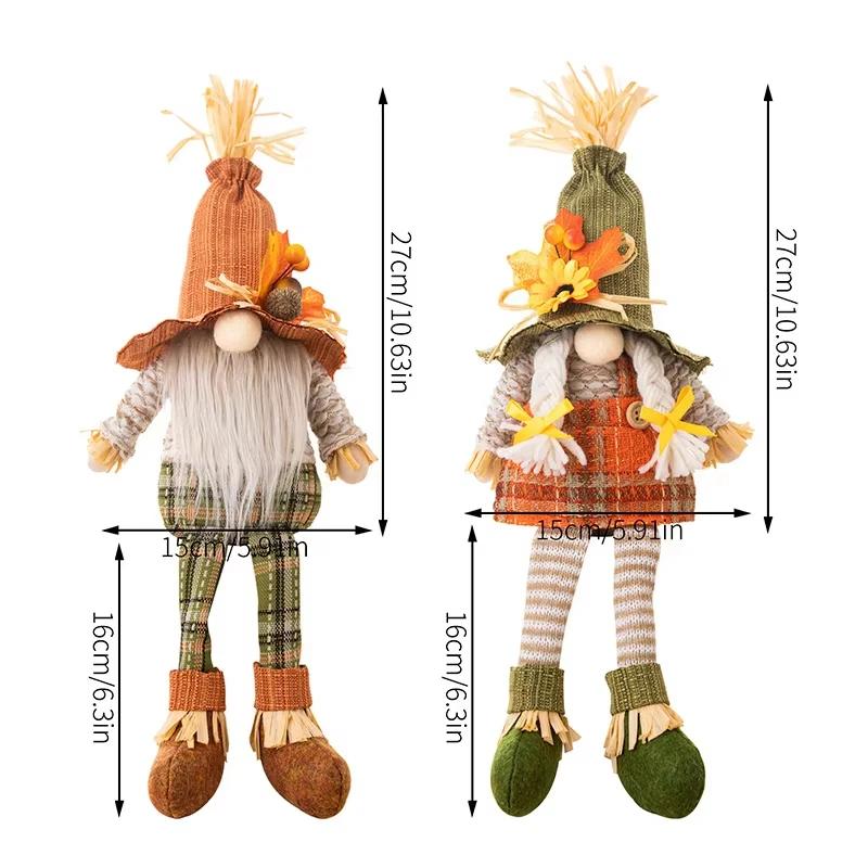 Thanksgiving Decorations Maple Leaf Hanging Boys And Girls Hanging Straw Scarecrow Toys Scarecrow Decorative Gnome Plush Toys
