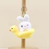 Duck Ring Swimming Keychain Panda Rabbit Capybara Backpack Pendant Doll Plush