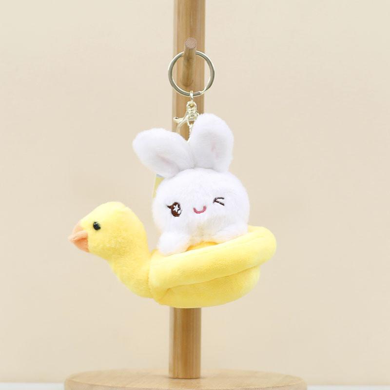 Duck Ring Swimming Keychain Panda Rabbit Capybara Backpack Pendant Doll Plush