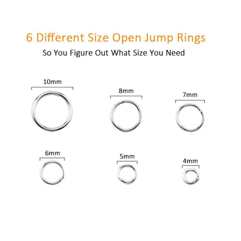 1050Pcs 0.7mm plated color Open Jump Rings Mixed 4mm 5mm 6mm 7mm 8mm 10mm iron Split Rings For DIY Jewelry Making 6 colors