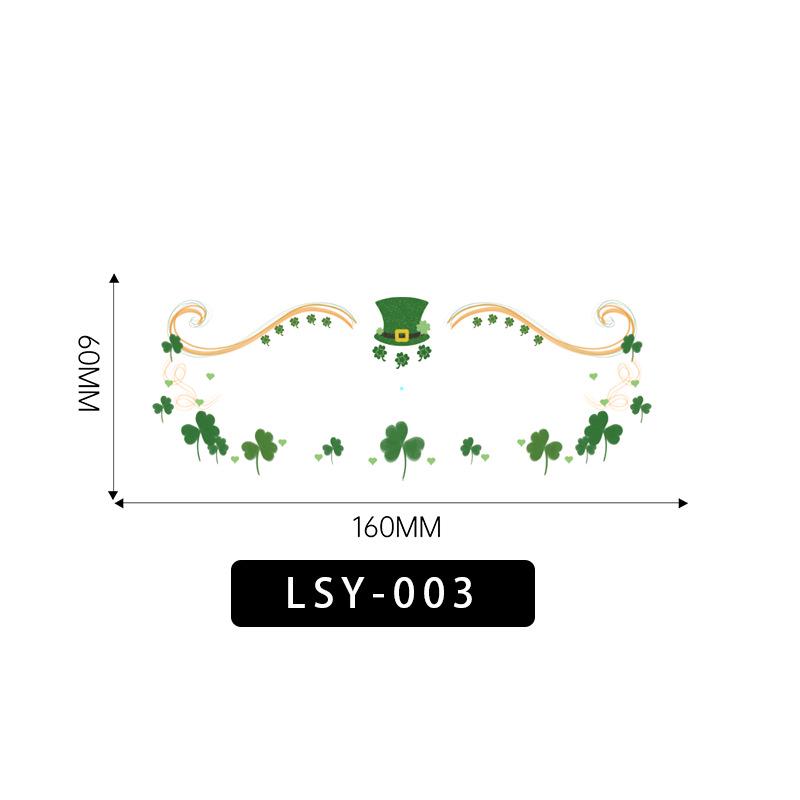 Waterproof Four-Leaf Clover Face Tattoo Stickers for St. Patrick's Day Festival