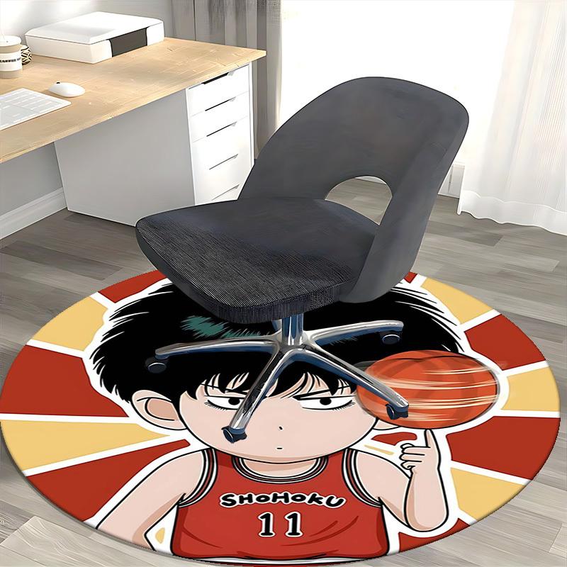 1pc Slam Dunk Anime Design Round Carpet - Shohoku Basketball Team Chair Mat