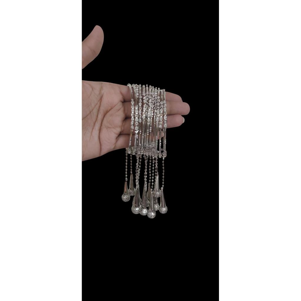 @ Silver Oxidised Latkan Bangles for Women & Girls set of 12 size 2.8 UKS44 50%off