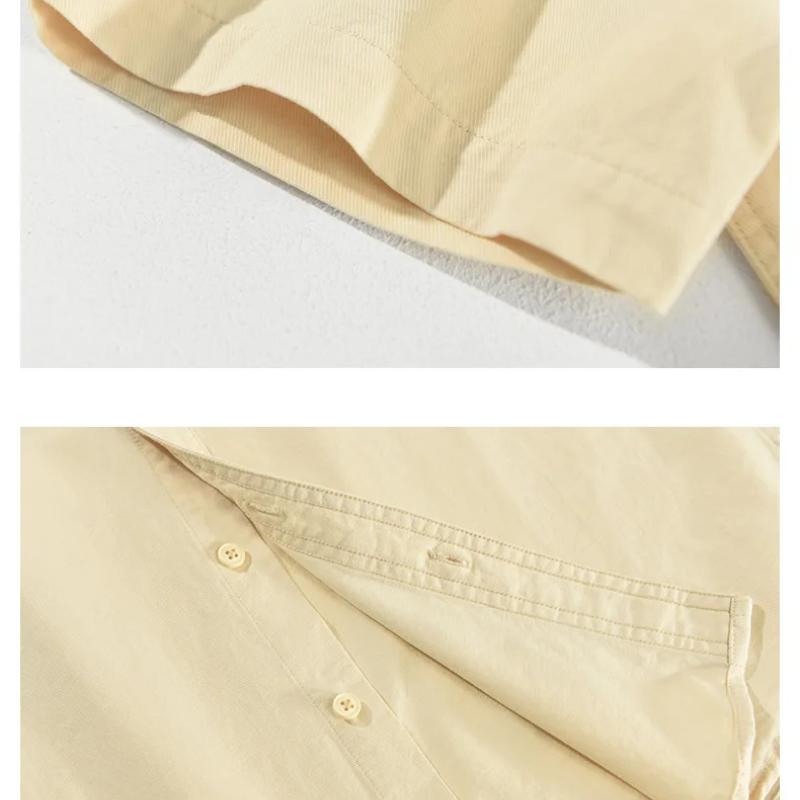 Summer Men Short Sleeve Shirts Daily Casual Loose Shirt Lapel Pure Cotton Button Up Shirt Simple Style Versatile Men's Tops