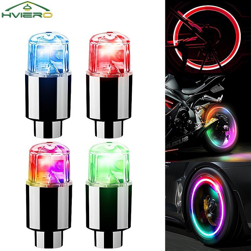 4 PZ Pneumatico Ruota LED Colore Valvola Aria Ugello Bicicletta Motocicletta Notte Vento Fuoco che Respira Lampeggiante Modifica Accessori Lampada Mozzo