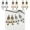 Ethnic Inspired Long Drop Earrings With Bell Tassels And Flower Motif For Ladies