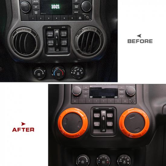 Air Conditioner Vent Outlet Trim Cover For Jeep Wrangler JK JKU 2011-2017 Orange