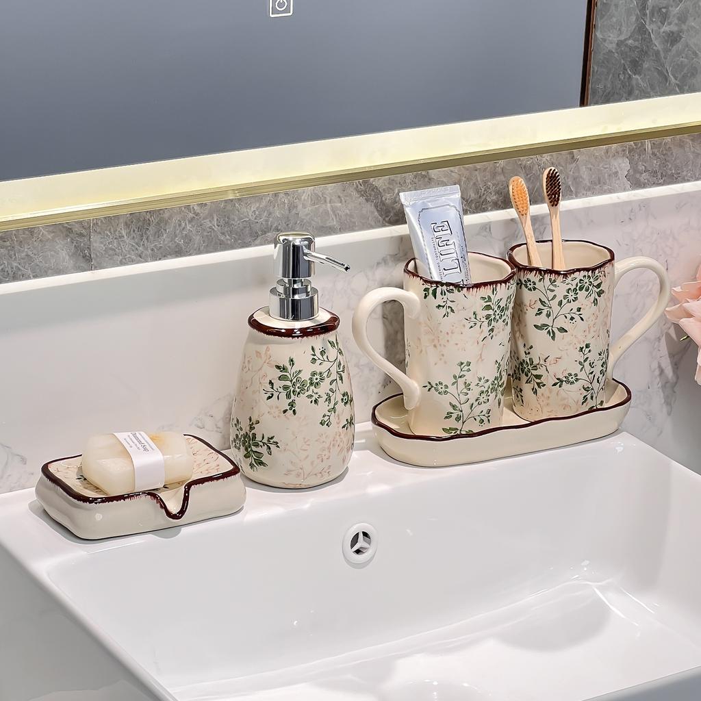 Ceramic Lotion Dispenser Countertop Bathroom Accessories Pump Bottle Refillable Empty Shampoo Body Lotion Soap Dispenser for