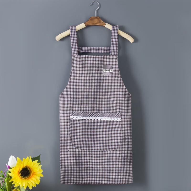 Qianxing Fashion Plaid Adjustable Kitchen Apron