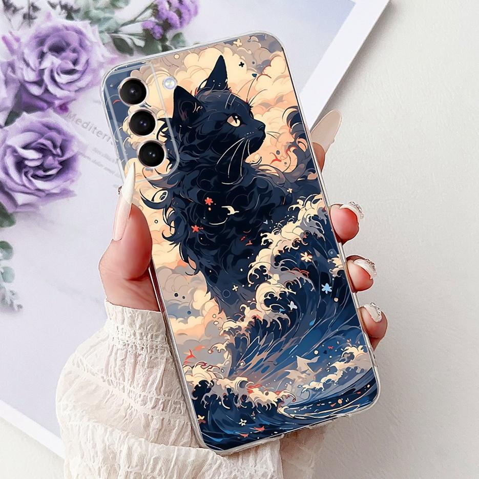 For Samsung Galaxy S21 FE Case S21 Plus Colorful Flowers Painted Cover Soft Slim Phone Case For Samsung S21 Ultra S 21 S21+ Bags