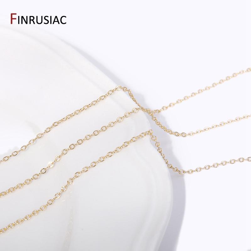 1.6mm 14K Gold Plated Brass Oval Thin Chains For Jewelry Making, DIY Jewelry Accessories Necklace Findings Wholesale