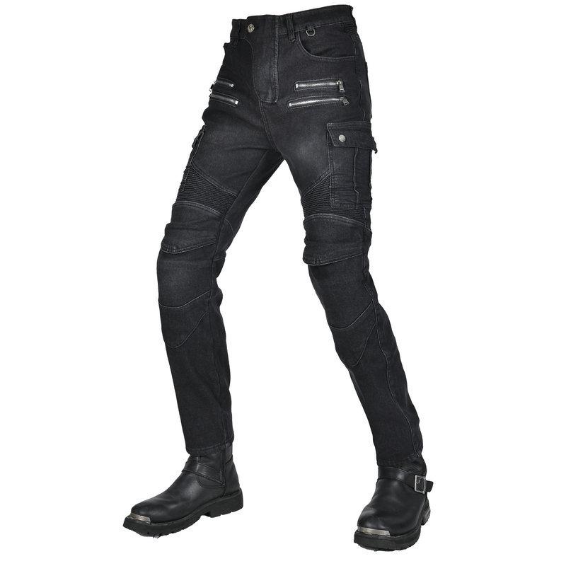 Motorcycle jeans men's, motorcycle cycling pants winter velvet warm racing anti-drop pants