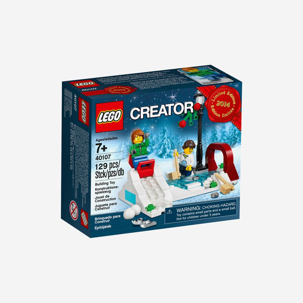 Scena invernale di pattinaggio Lego