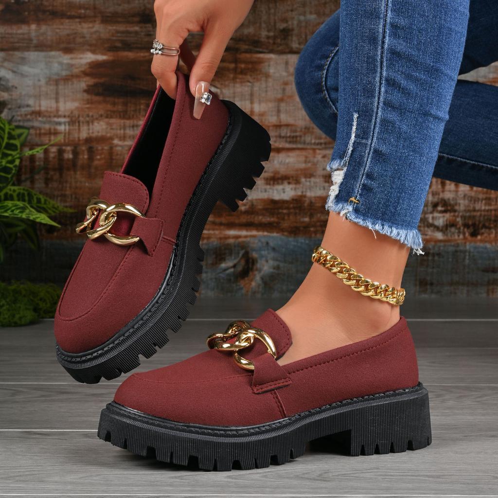 Women Loafers Spring Autumn Thick Bottom Shoes for Women British Style Casual Flat Shoes Retro Leisure Round Toe Sneakers Women
