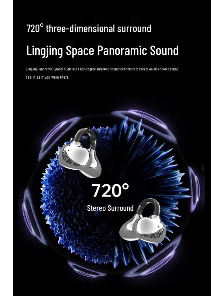 Q108 True Wireless Clip-On Bluetooth Headphones: Comfortable, Long Battery Life, Ideal for Sports