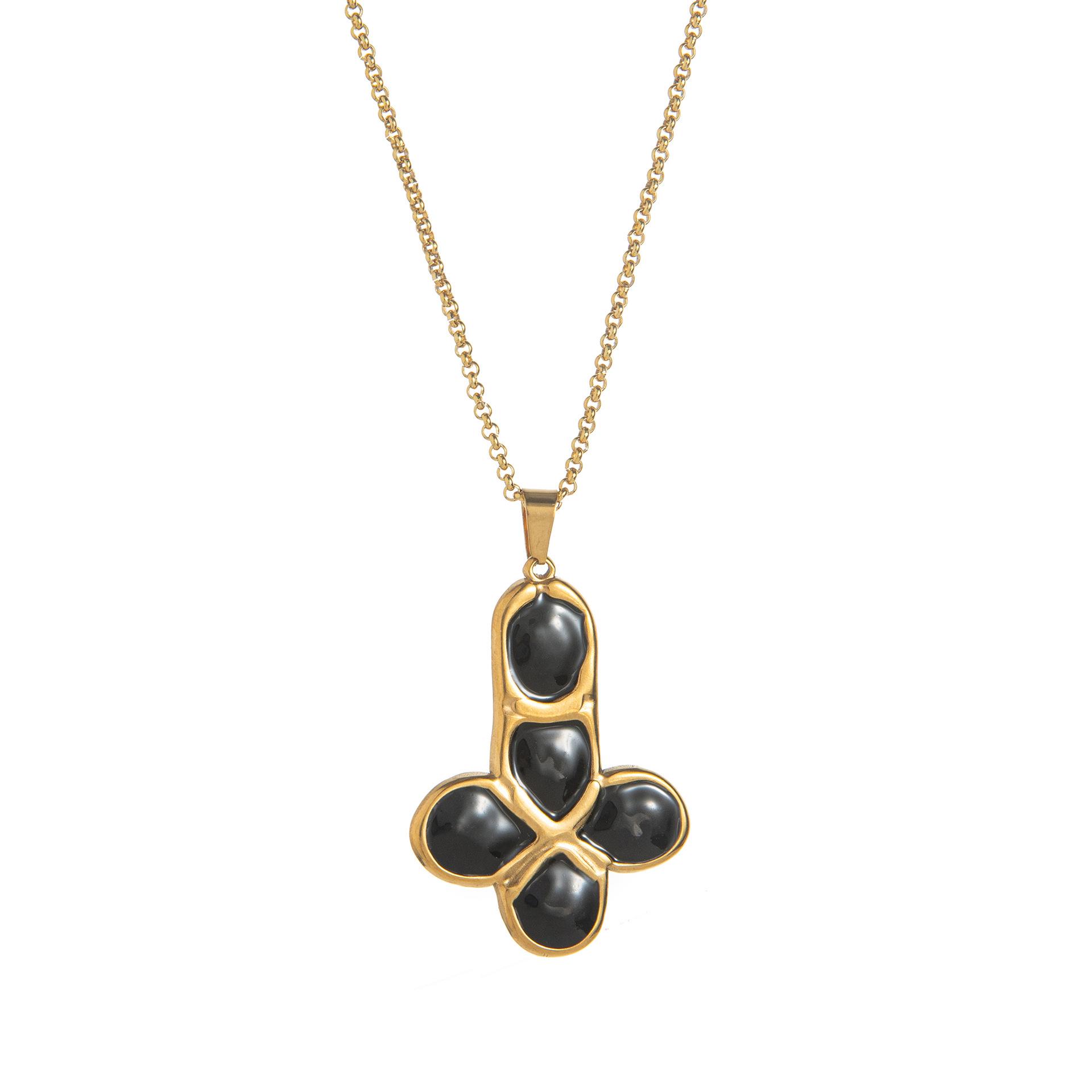 Colorful Titanium Steel Cross Pendant Necklace - Trendy European/American Style