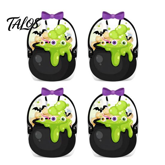 Clear Candy Bags 2/4/6Pcs Gift Bag for Halloween Christmas, Goodie Treat with Handle Handle, Resealable Sealed Pouch Holiday Party Favors Festive