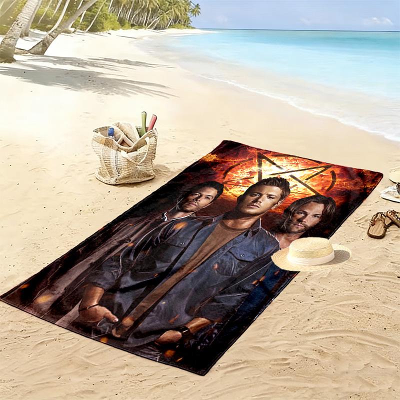 Supernatural Print Beach Towel, Large Soft Quick Dry Towel for Beach Camping Swimming
