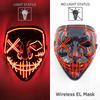 Wireless Neon Led Purge Mask Glow In The Dark Cosplay Horror Mask Halloween Masquerade Party Masks Glowing Funny Dress Up