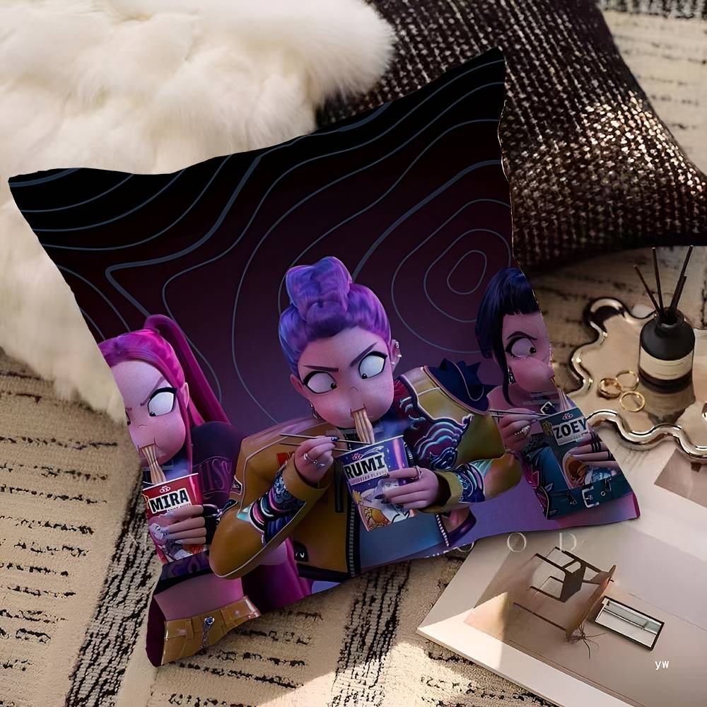 Classic Kpop D-Demon Movie Hunters Pillow Cover Sofa Cushion Cover Home Room Decoration Children Gift