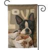 Boston Terrier Garden Flag Yard Flag Vertical Double Sided Garden Flag Farmhouse Yard Outdoor Décor 12.5 X 18 Inch