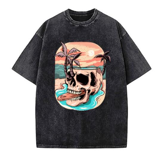 Illustration Graphics Vintage Washed T-Shirt Oversized Unisex Streetwear P1-33V