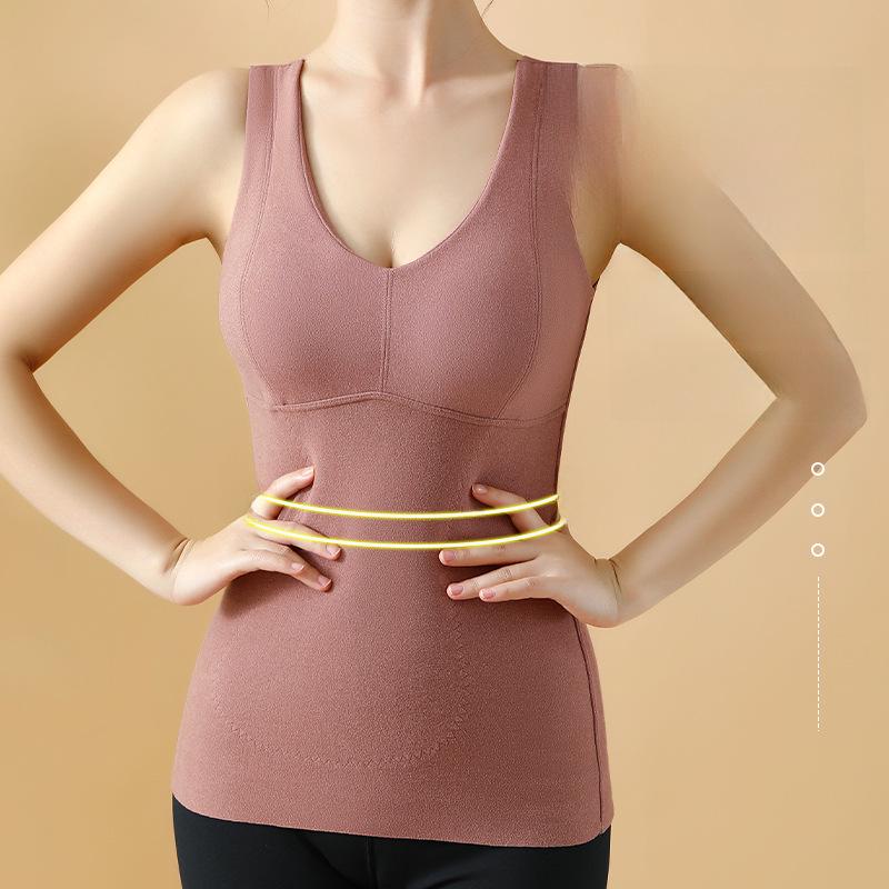 Women's Self-Heating Fleece Vest with Chest Pads for Autumn and Winter