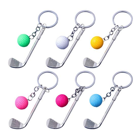 Keychain Pendant Simulated Golf Pendant Gym Keyring Sports Style Golf Club Key Holder Fitness Bag Accessories