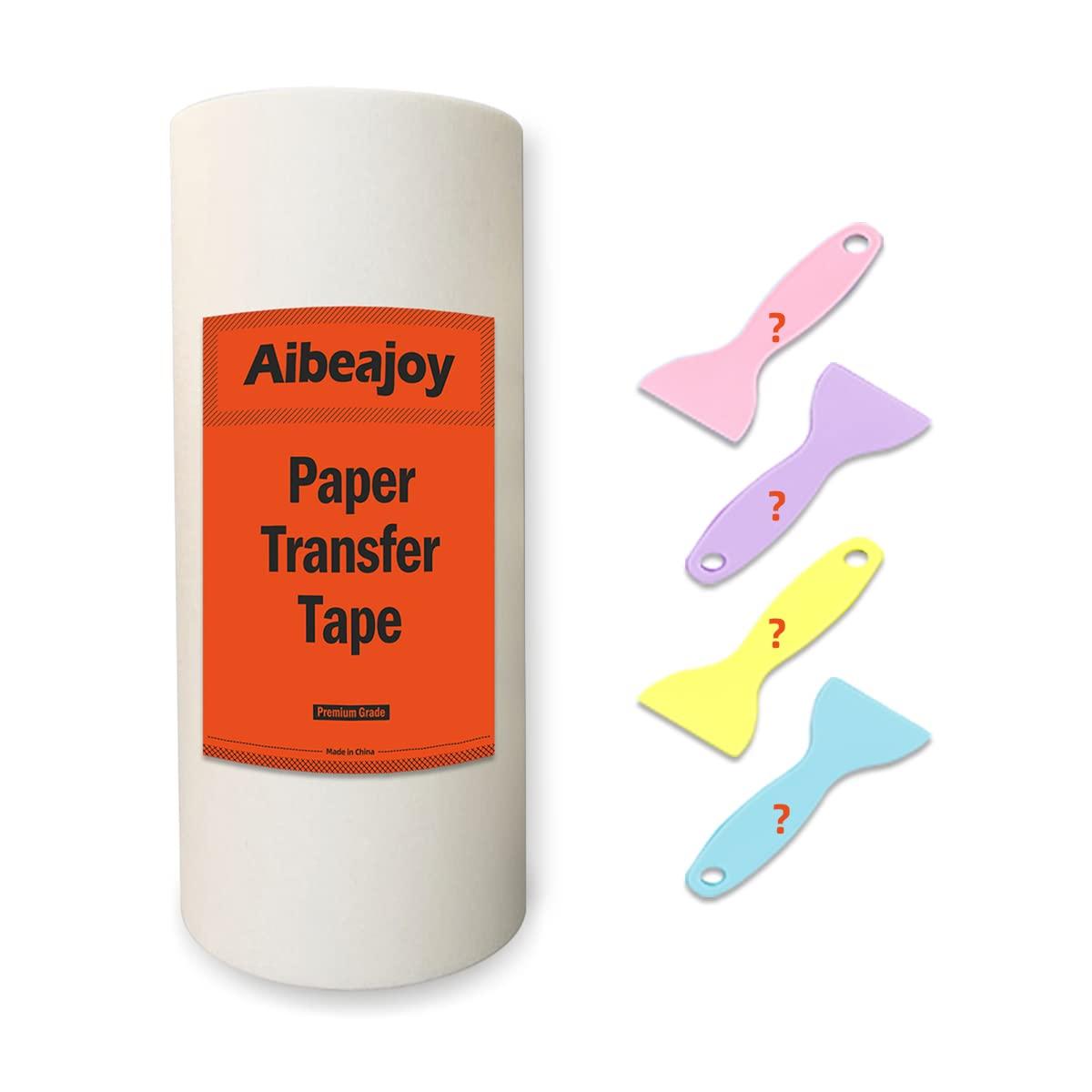 Aibeajoy Transfer Tape for Vinyl 12inch x 100feet Paper Transfer Tape Masking Tape 3D Printing Tape,Medium to high Viscosity. Great for Decals,