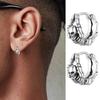 Boucles d'oreilles créoles squelette punk pour hommes, Boucles d'oreilles créoles huggies en métal inaltérable, Cadeaux de bijoux gothiques vintage