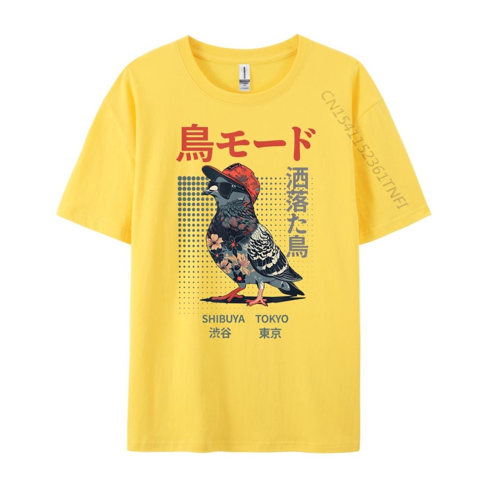 Japanese Cool Bird Pun Funny Streetwear Harajuku Fashion Funny Shirt Mens Clothing Geek