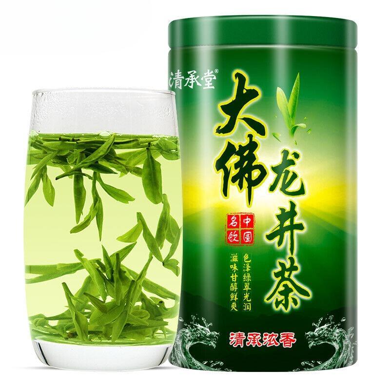 Té verde premium chino Dafo Long Jing Dragon Well, té Longjing, lata de 250 g