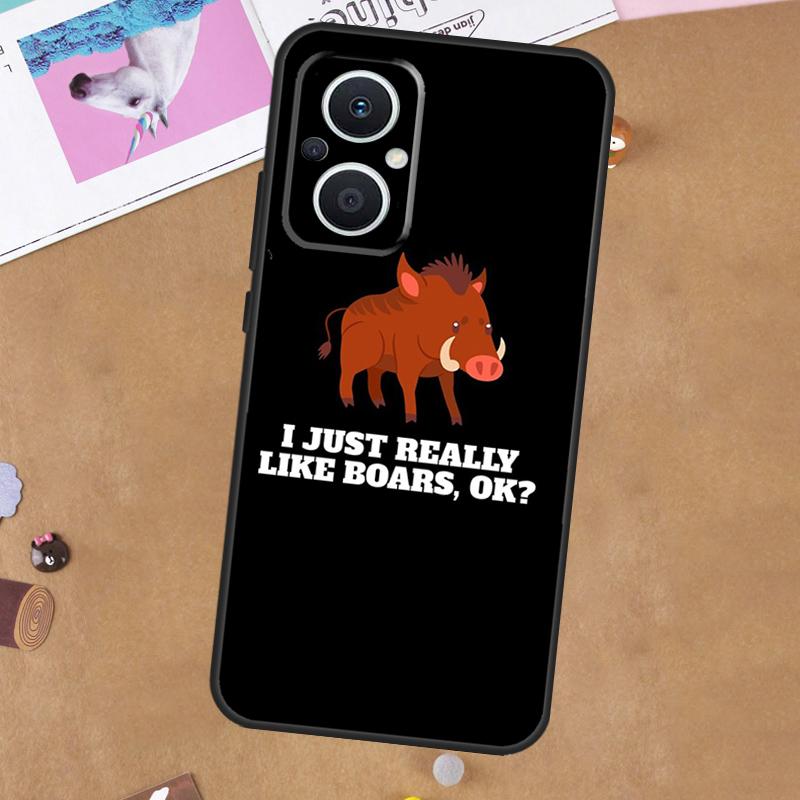 Cute Wild Boar Funny Cartoon For OPPO Reno 13 12 11 10 14 Pro 8T 11F 12F 13F 14F 7 8 Lite OPPO Find X9 X8 X6 X5 Pro Case