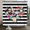 Ladies Perfume Flower Print Shower Curtain Fashion Bathroom Curtains Fashion Girly Women Polyester Bath Curtain Decor With Hooks