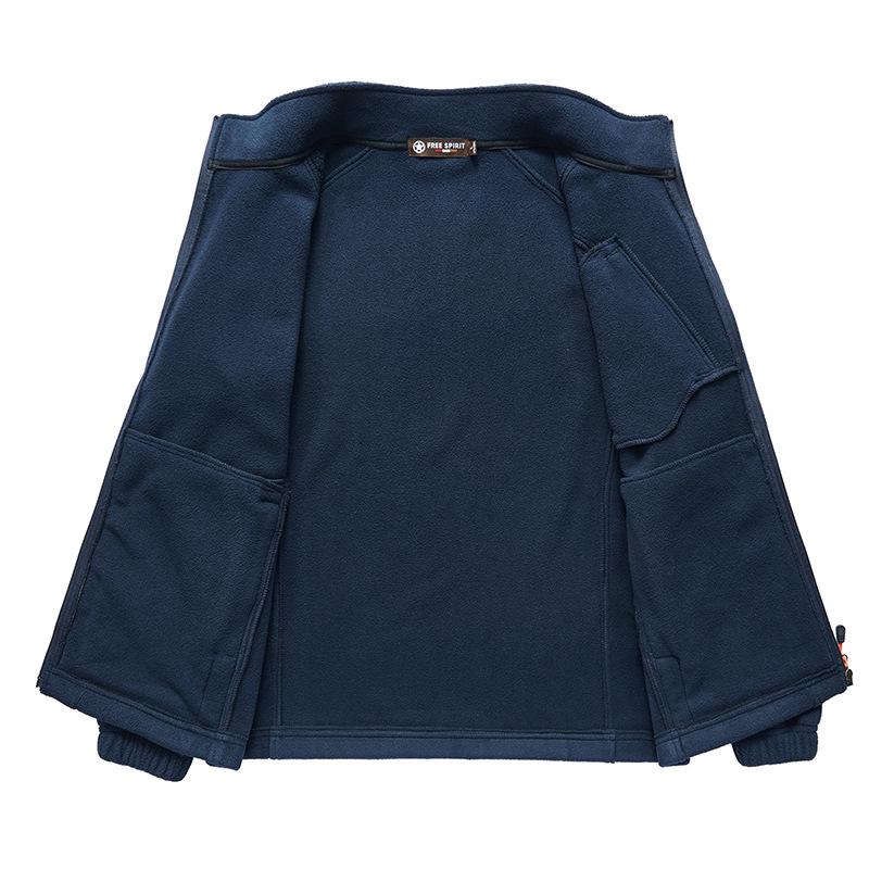Men's Double-Sided Polar Fleece Jacket: Warm Cardigan for Students, Outdoor Sports & Casual Wear