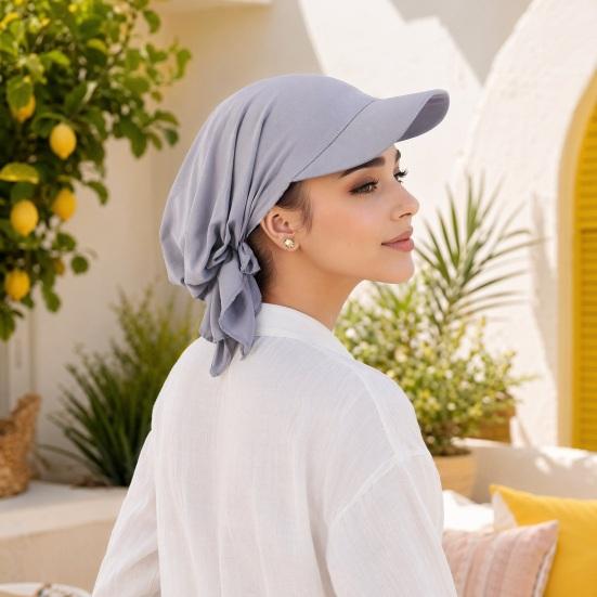 Women Turban Hat, Ethnic Style Sun Protection Hat with Widened Brim, Toe-Cap Fit Sun Hat for Outdoor Activities Hiking Beach Travel