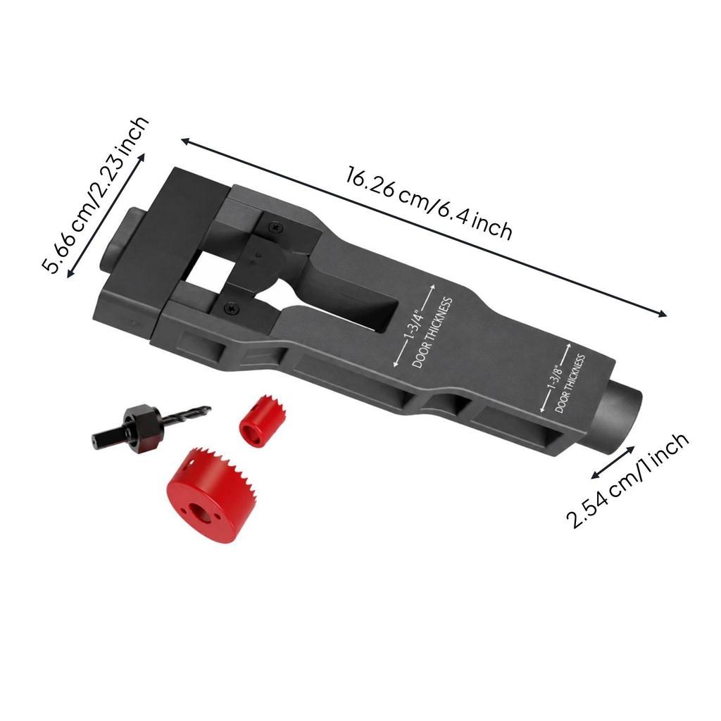Door Latch Mortise Installation Tool SelfAligning Kit with Hole Boring Tools
