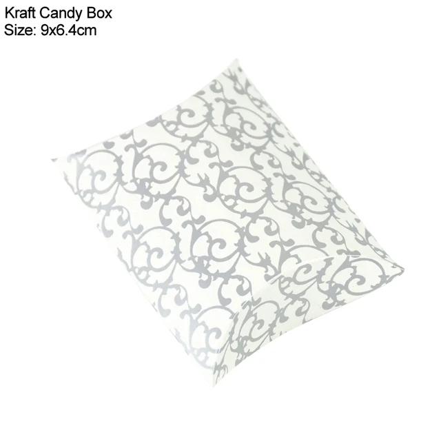 New 10/20/30Pcs Pillow Candy Box Kraft Paper Christmas Gift Packaging Boxes Candy Bags Wedding Favors Birthday Party Decorations