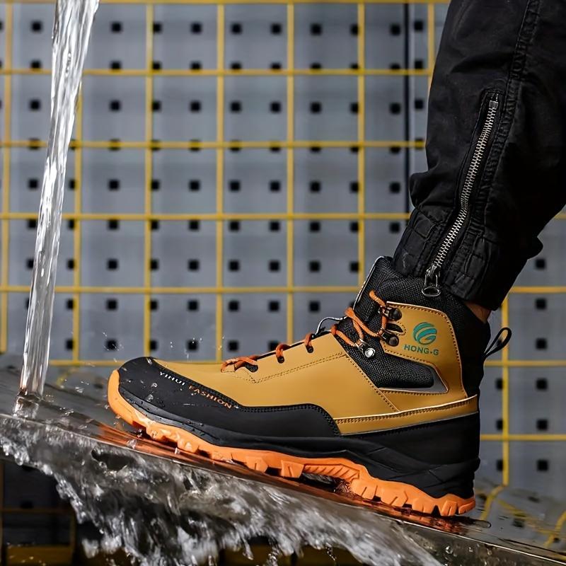 Waterproof Safety Boots Men Steel Toe Work Boots Anti-smash Stab-resistant Indestructible Protective Shoes Comfortable Mens Boot