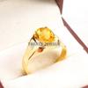 Bague Plaqué Or Argent Sterling 925 Coupe Ovale Citrine Pour Homme #A961 JL375669276981