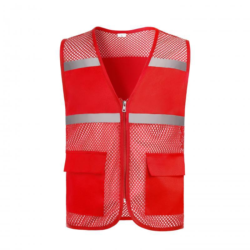 Custom Reflective Safety Vest with Logo for Nighttime Construction and Sanitation Workers