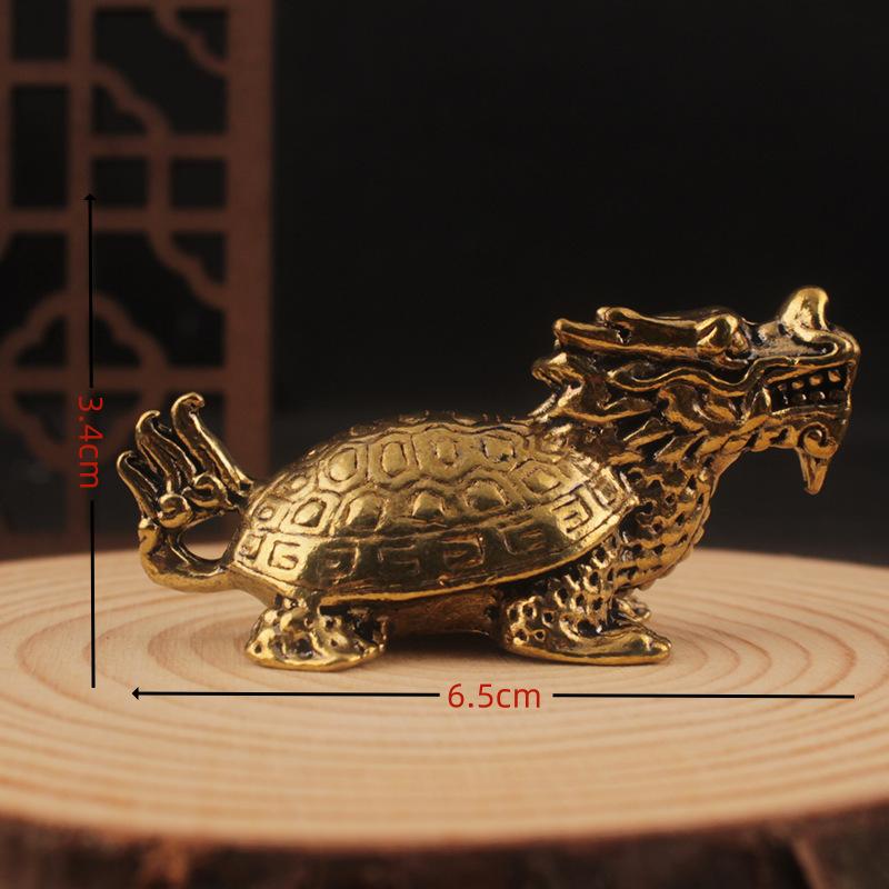 Antique Nine Sons Dragon Fortune Surging Home Office Desktop Small Ornament Craft Cross-border Brass Wholesale