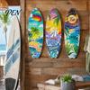Tropical Beach Wall Decor 3Pcs Wooden Surfboard Decor, Ocean Theme Hanging Sign, House Decoration for Living Room Bedroom Office TV Sofa Backdrop Home